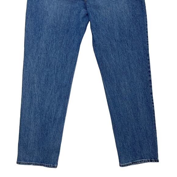 Old Navy Slouchy Straight Jeans 8 High Rise Medium Wash Distressed Stretch Denim - Picture 10 of 11